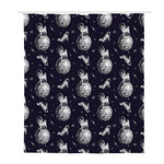 Astronaut Pug In Space Pattern Print Polyester Shower Curtain