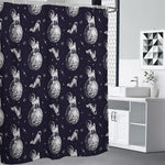 Astronaut Pug In Space Pattern Print Premium Shower Curtain