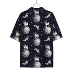 Astronaut Pug In Space Pattern Print Rayon Hawaiian Shirt