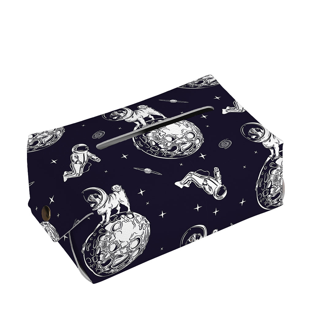Astronaut Pug In Space Pattern Print Rectangle Tissue Box Cover