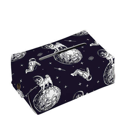 Astronaut Pug In Space Pattern Print Rectangle Tissue Box Cover
