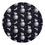 Astronaut Pug In Space Pattern Print Round Blanket