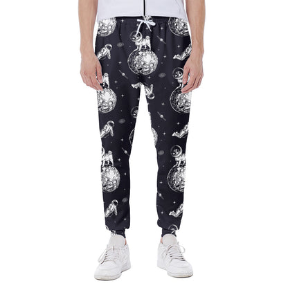 Astronaut Pug In Space Pattern Print Scuba Joggers