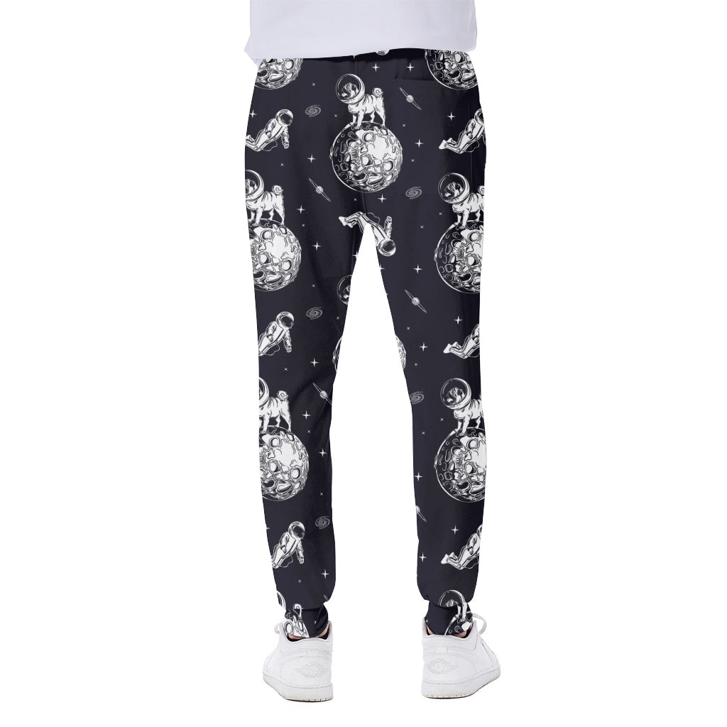 Astronaut Pug In Space Pattern Print Scuba Joggers
