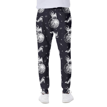 Astronaut Pug In Space Pattern Print Scuba Joggers