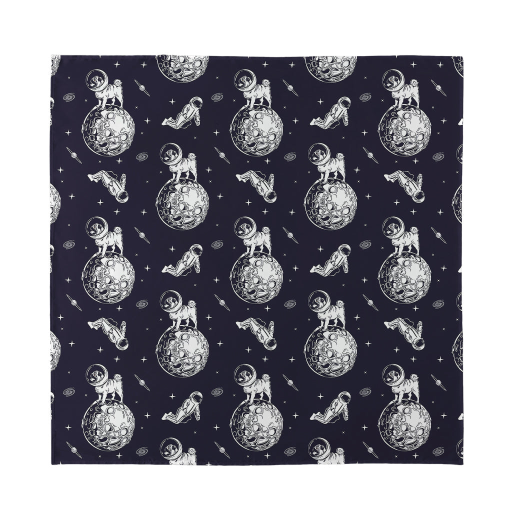 Astronaut Pug In Space Pattern Print Silk Bandana