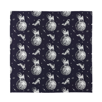 Astronaut Pug In Space Pattern Print Silk Bandana