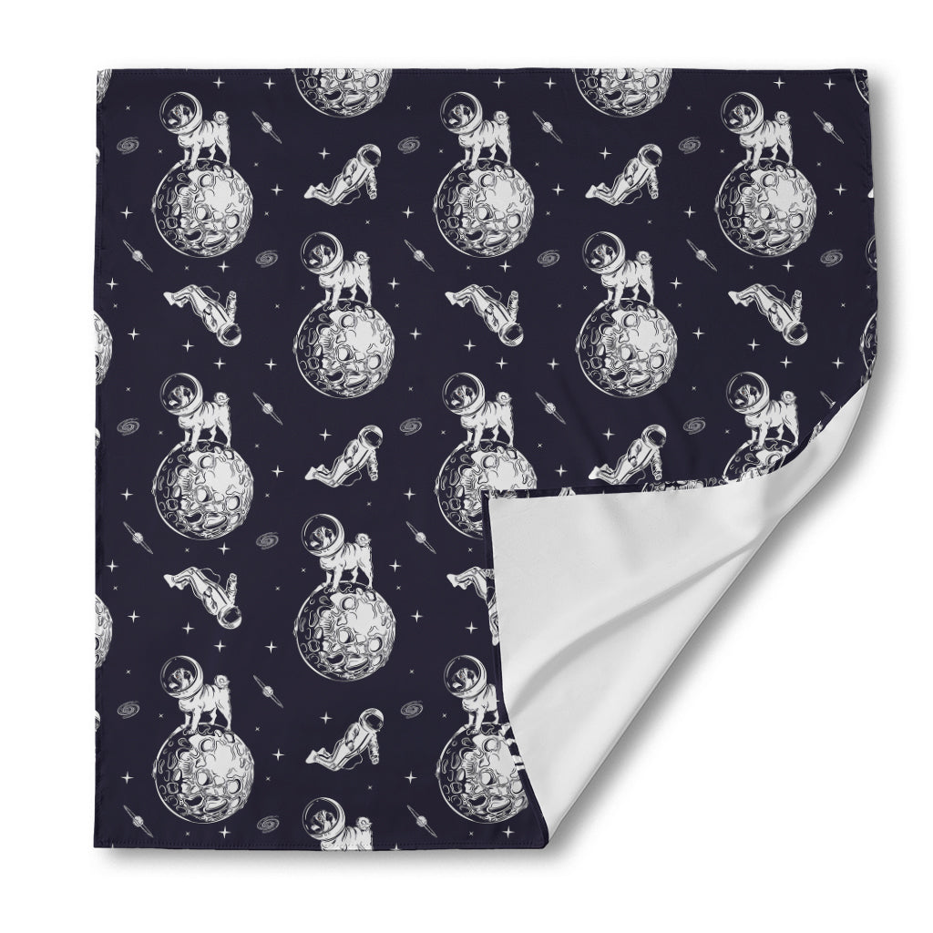 Astronaut Pug In Space Pattern Print Silk Bandana