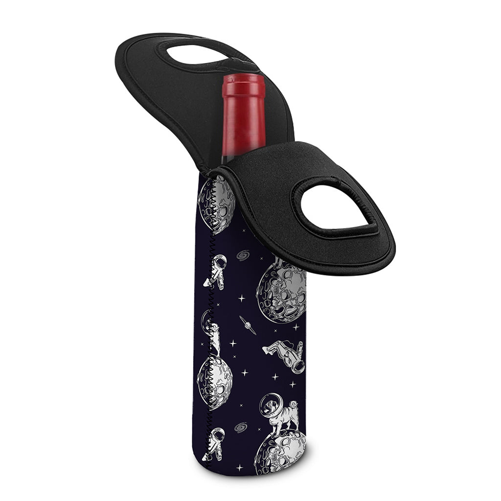 Astronaut Pug In Space Pattern Print Single Neoprene Wine Tote