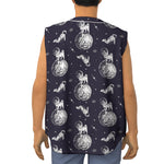 Astronaut Pug In Space Pattern Print Sleeveless Baseball Jersey