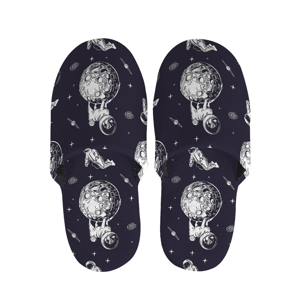 Astronaut Pug In Space Pattern Print Slippers