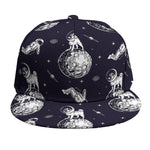 Astronaut Pug In Space Pattern Print Snapback Cap