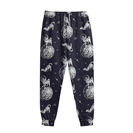 Astronaut Pug In Space Pattern Print Sweatpants