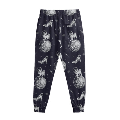 Astronaut Pug In Space Pattern Print Sweatpants