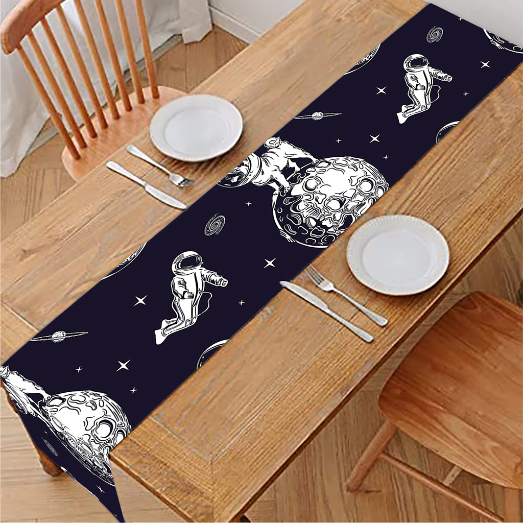 Astronaut Pug In Space Pattern Print Table Runner