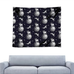 Astronaut Pug In Space Pattern Print Tapestry