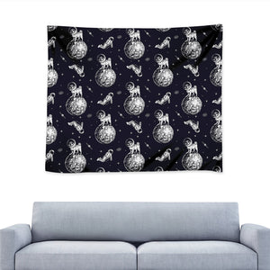 Astronaut Pug In Space Pattern Print Tapestry