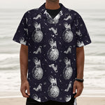 Astronaut Pug In Space Pattern Print Textured Short Sleeve Shirt