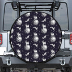 Astronaut Pug In Space Pattern Print Tire Cover