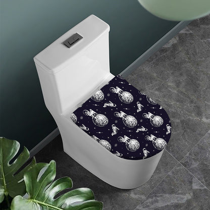 Astronaut Pug In Space Pattern Print Toilet Lid Cover