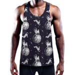 Astronaut Pug In Space Pattern Print Training Tank Top