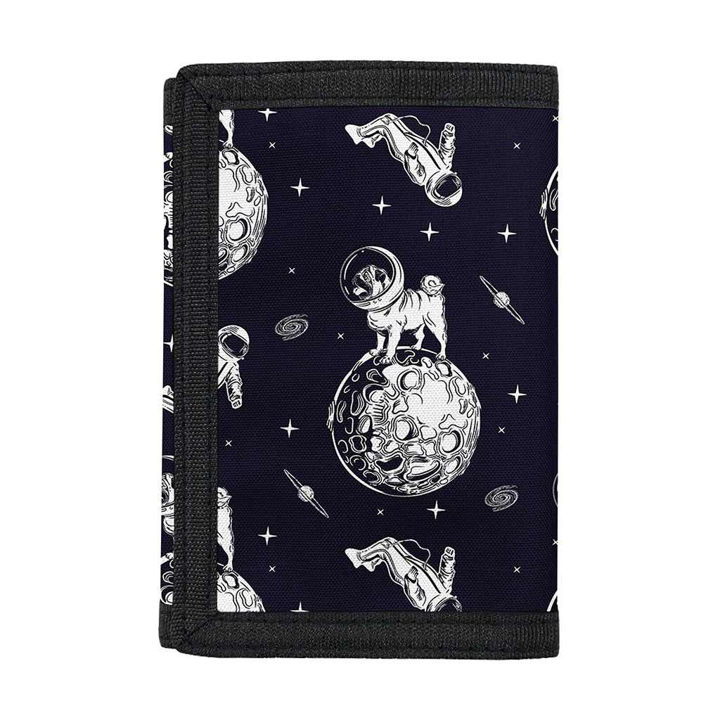Astronaut Pug In Space Pattern Print Trifold Wallet