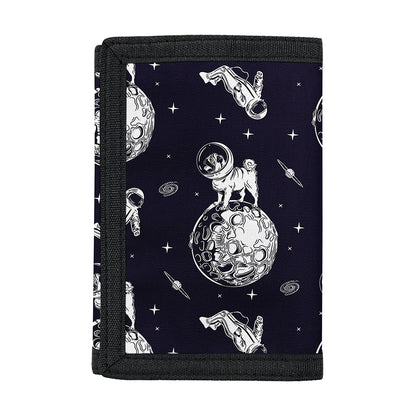 Astronaut Pug In Space Pattern Print Trifold Wallet