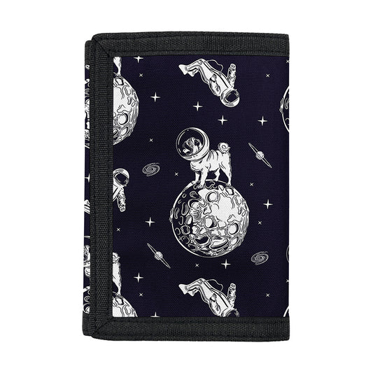 Astronaut Pug In Space Pattern Print Trifold Wallet