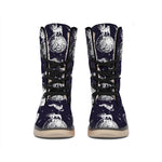 Astronaut Pug In Space Pattern Print Winter Boots