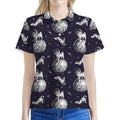 Astronaut Pug In Space Pattern Print Women's Polo Shirt