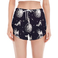 Astronaut Pug In Space Pattern Print Women's Split Running Shorts