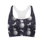 Astronaut Pug In Space Pattern Print Women's Sports Bra