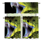 Atheris Nitschei Snake Print 3 Piece Kitchen Curtains