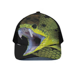 Atheris Nitschei Snake Print Black Mesh Trucker Cap