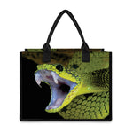 Atheris Nitschei Snake Print Canvas Tote Bag