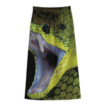 Atheris Nitschei Snake Print Cotton Front Slit Maxi Skirt