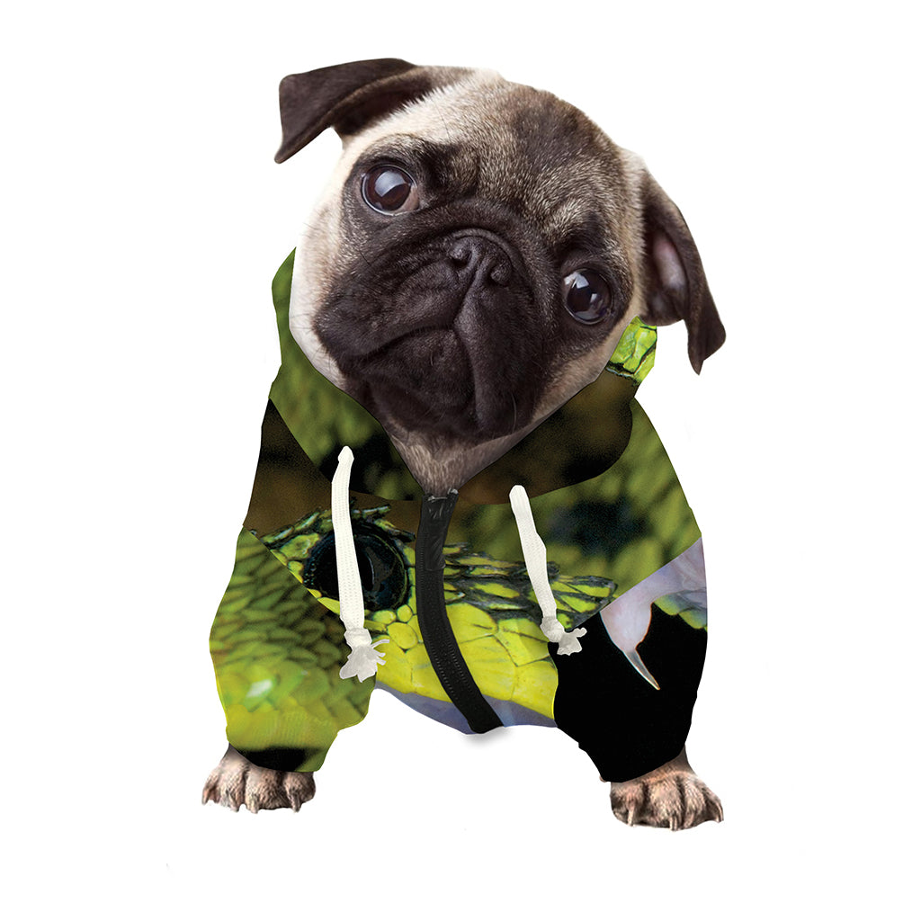 Atheris Nitschei Snake Print Dog Zip Up Hoodie