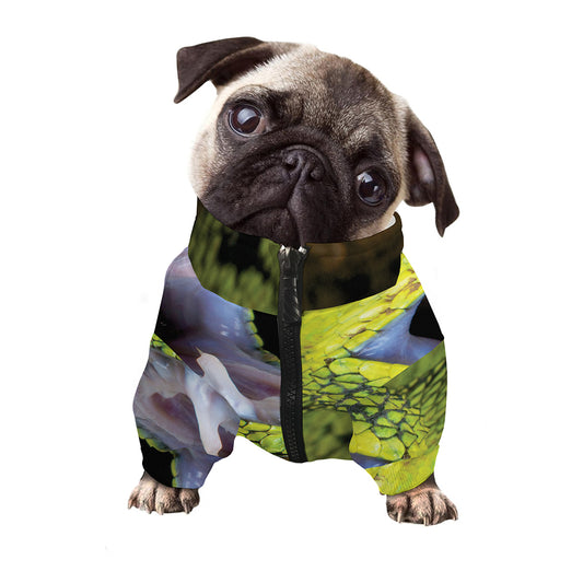Atheris Nitschei Snake Print Dog Zip Up Jacket