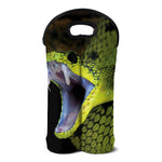 Atheris Nitschei Snake Print Double Neoprene Wine Tote
