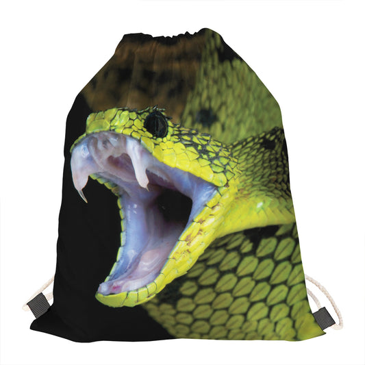 Atheris Nitschei Snake Print Drawstring Bag