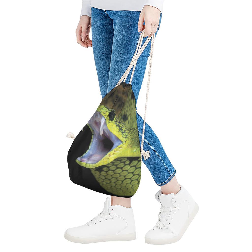 Atheris Nitschei Snake Print Drawstring Bag