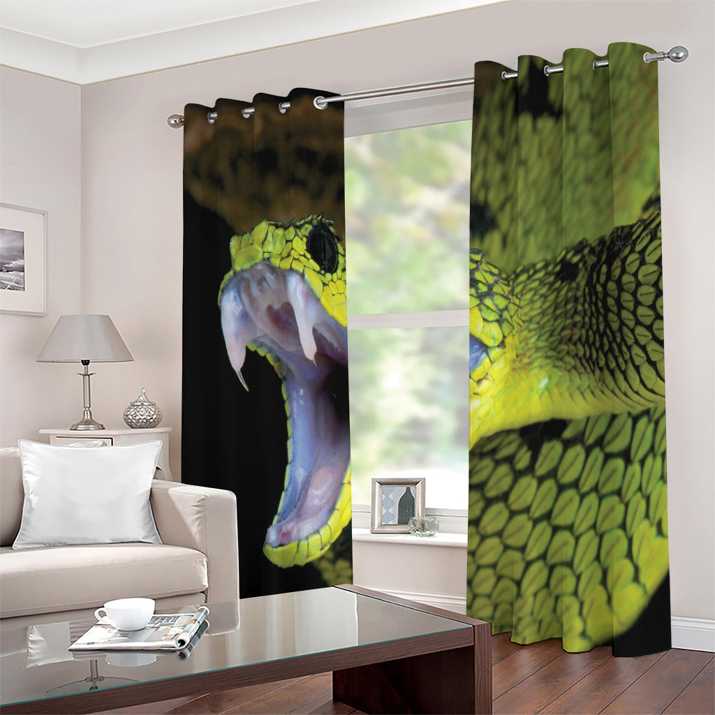 Atheris Nitschei Snake Print Extra Wide Grommet Curtains
