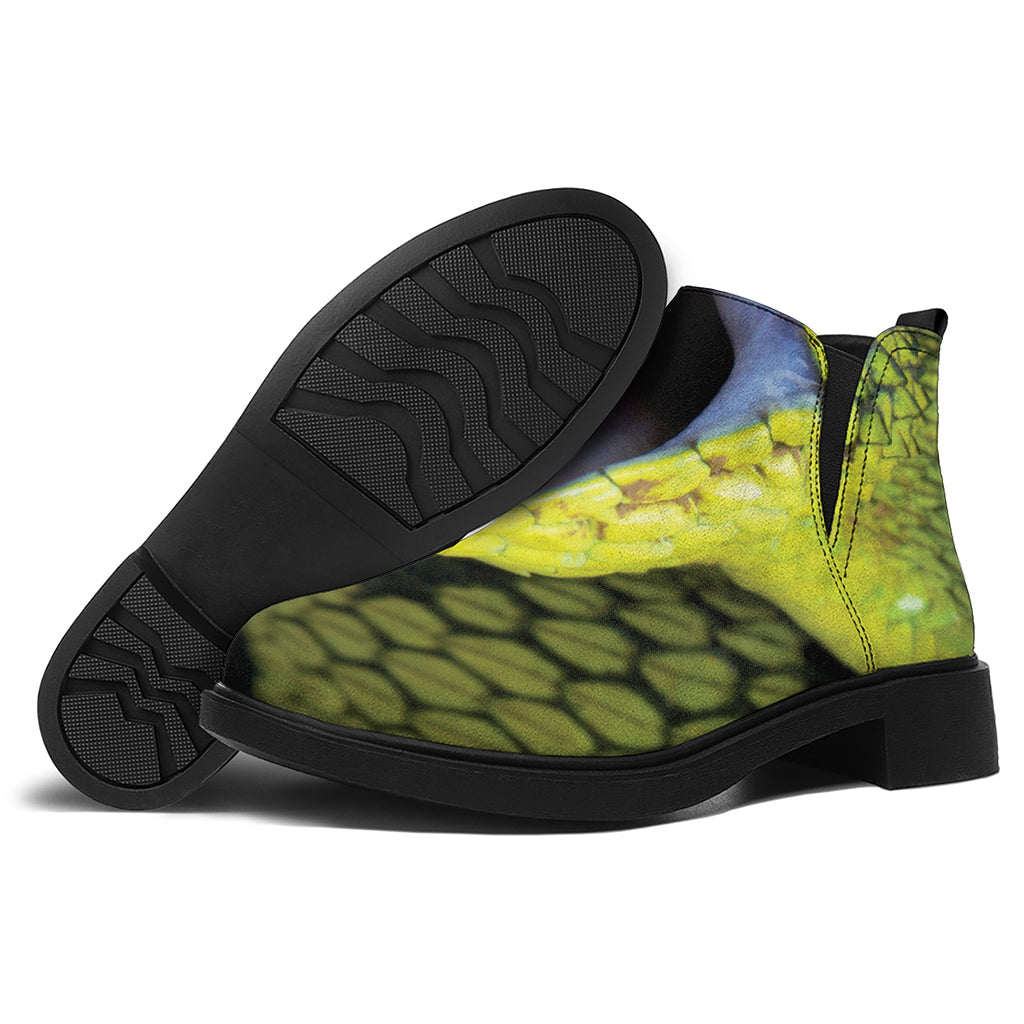 Atheris Nitschei Snake Print Flat Ankle Boots