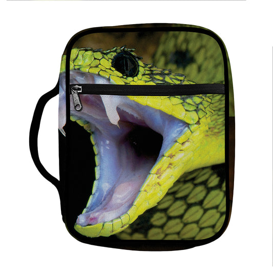Atheris Nitschei Snake Print Front Pocket Bible Bag