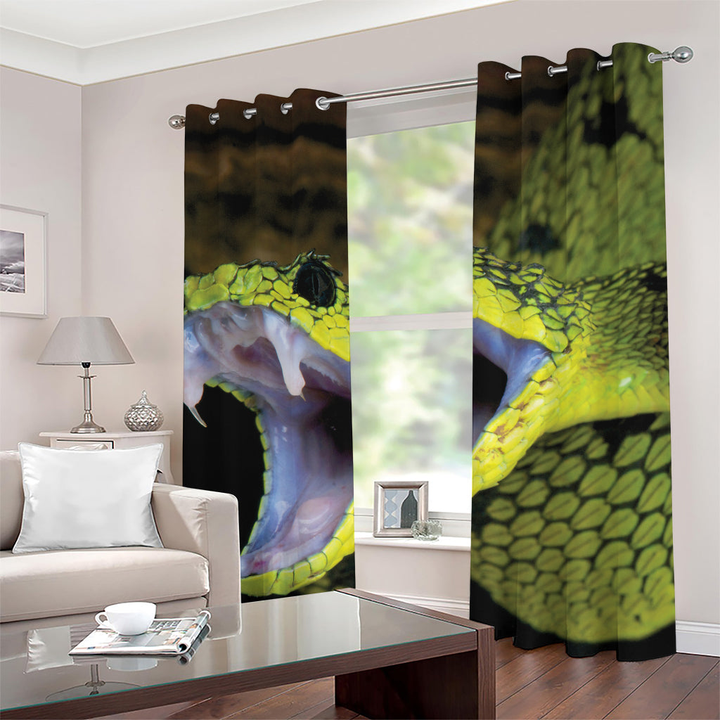 Atheris Nitschei Snake Print Grommet Curtains