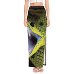 Atheris Nitschei Snake Print High Slit Maxi Skirt