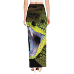 Atheris Nitschei Snake Print High Slit Maxi Skirt