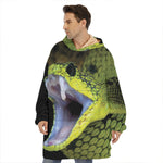 Atheris Nitschei Snake Print Hoodie Blanket