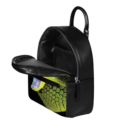 Atheris Nitschei Snake Print Leather Backpack