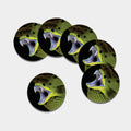 Atheris Nitschei Snake Print Leather Coaster Set